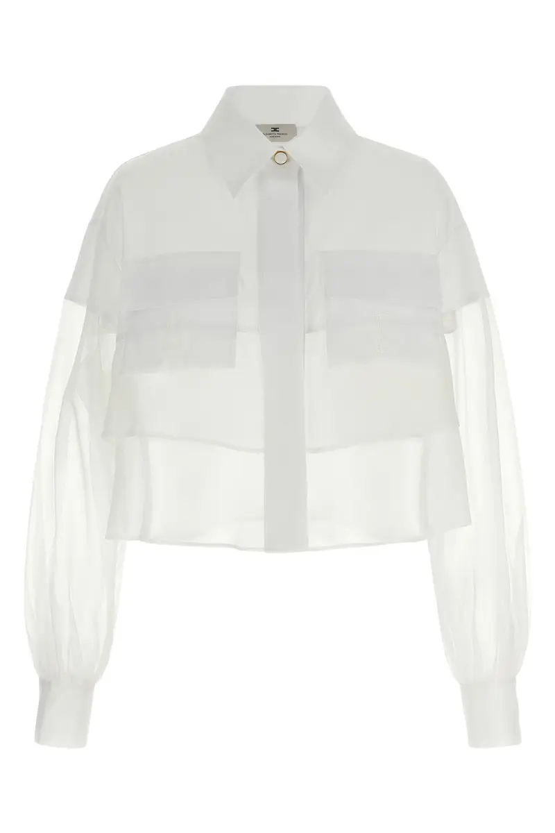 Elisabetta Franchi Maglia Organza Bianco