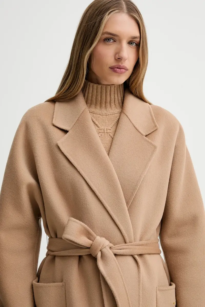 cappotto in lana Beige miniatura 4