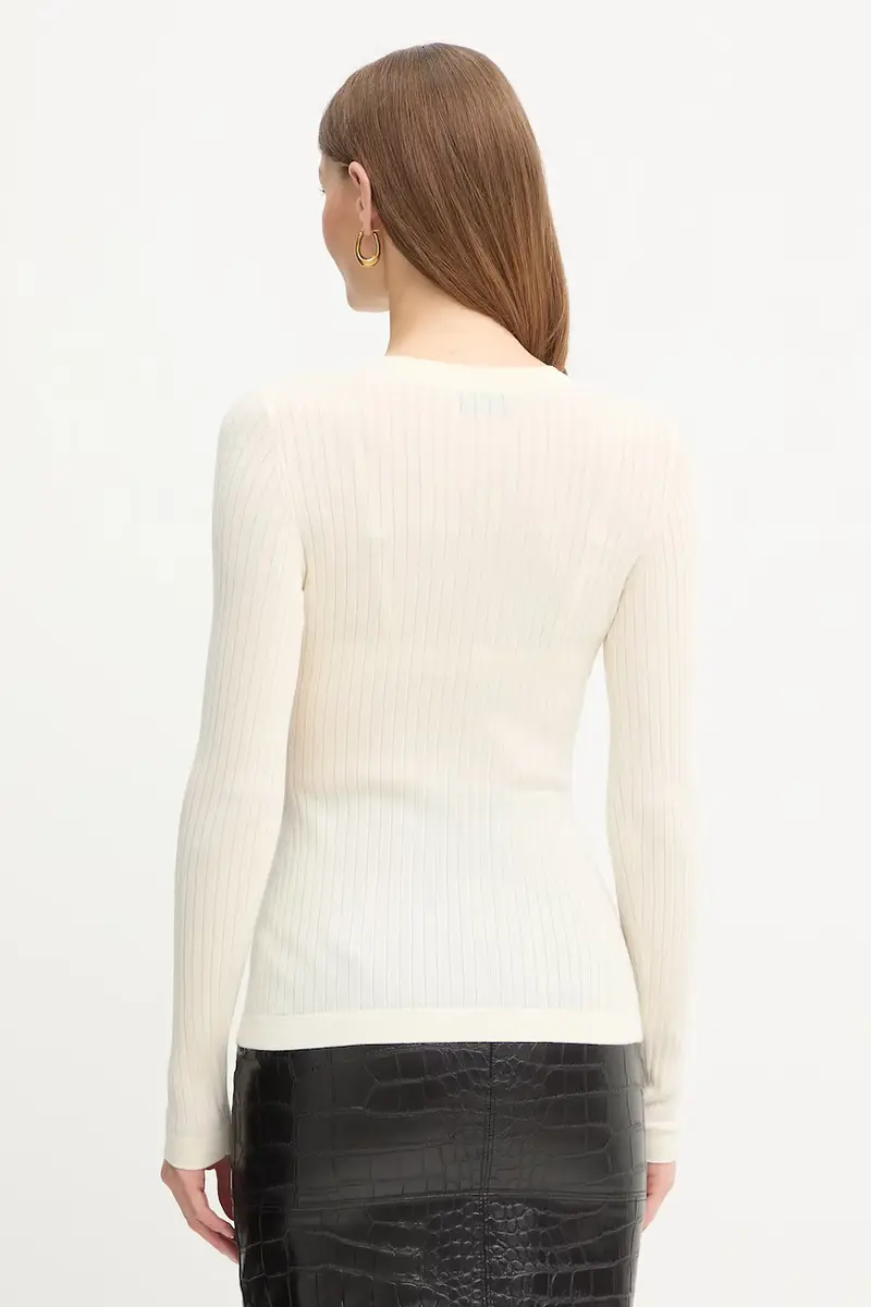 cardigan con lana colore beige MK33S57E2 miniatura 3