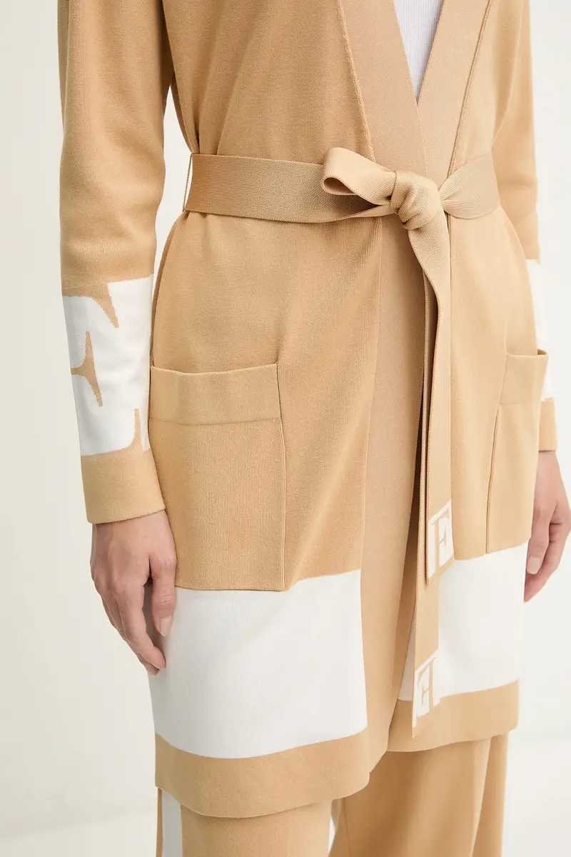 ELISABETTA FRANCHI Cardigan Donna Beige 3889483 miniatura 5