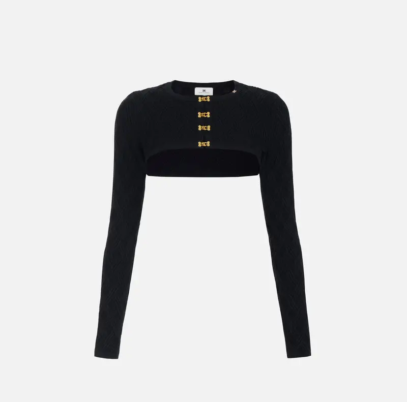 Cardigan in maglia con ganci gioiello