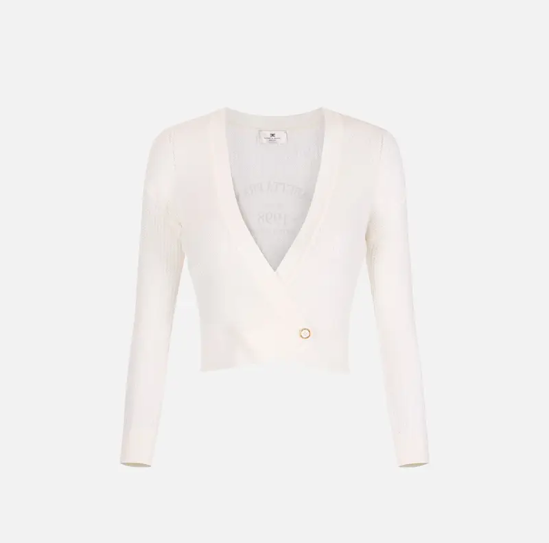 Cardigan in maglia con logo stampato