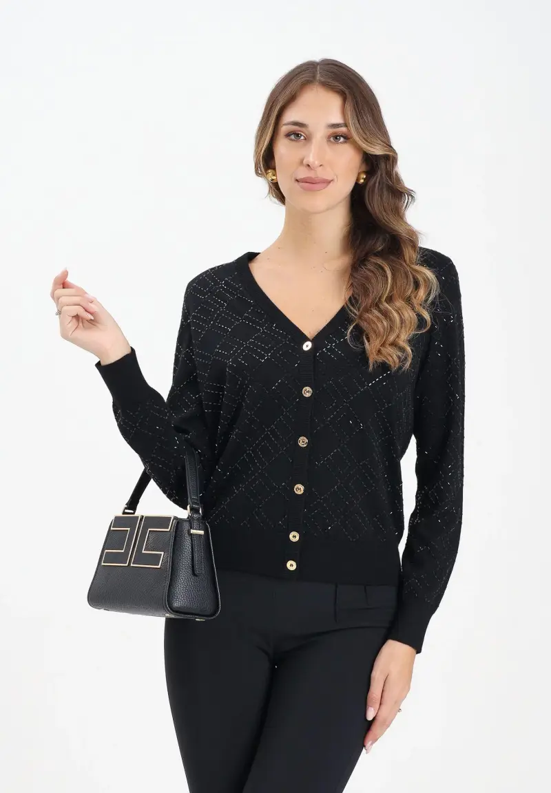 ELISABETTA FRANCHI Cardigan Donna Nero 2818007 miniatura 2