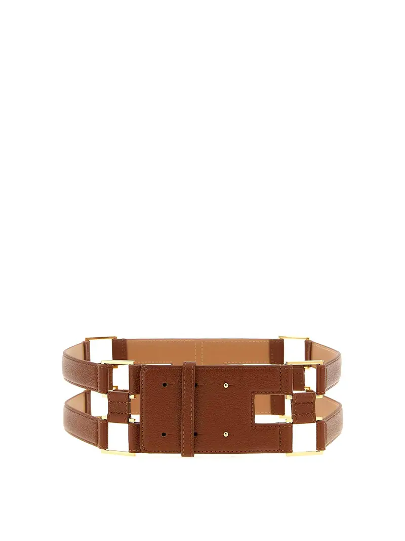 Cintura a doppia fascia Marrone