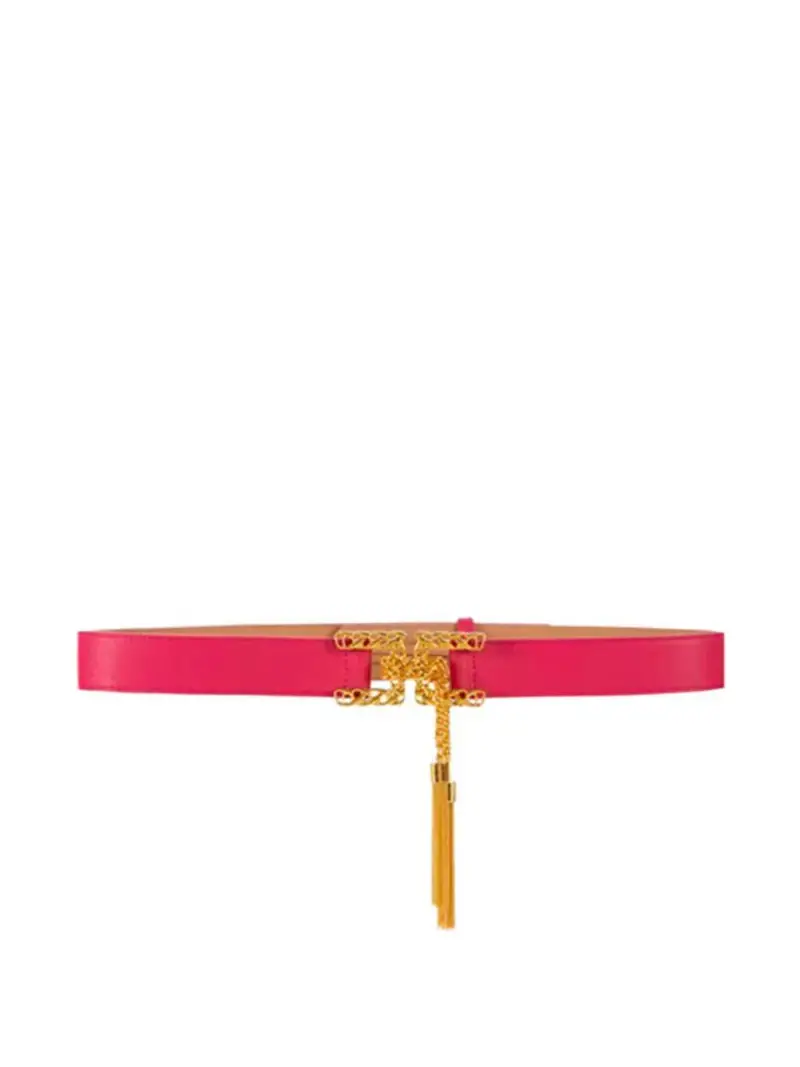 Cintura fucsia fibbia logata con ciondolo miniatura 3