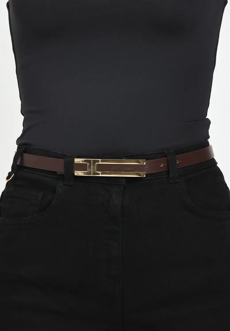 ELISABETTA FRANCHI Cintura marrone da donna miniatura 2