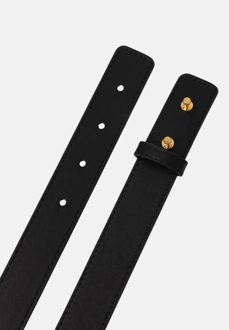 Cintura nera da donna con logo miniatura 2