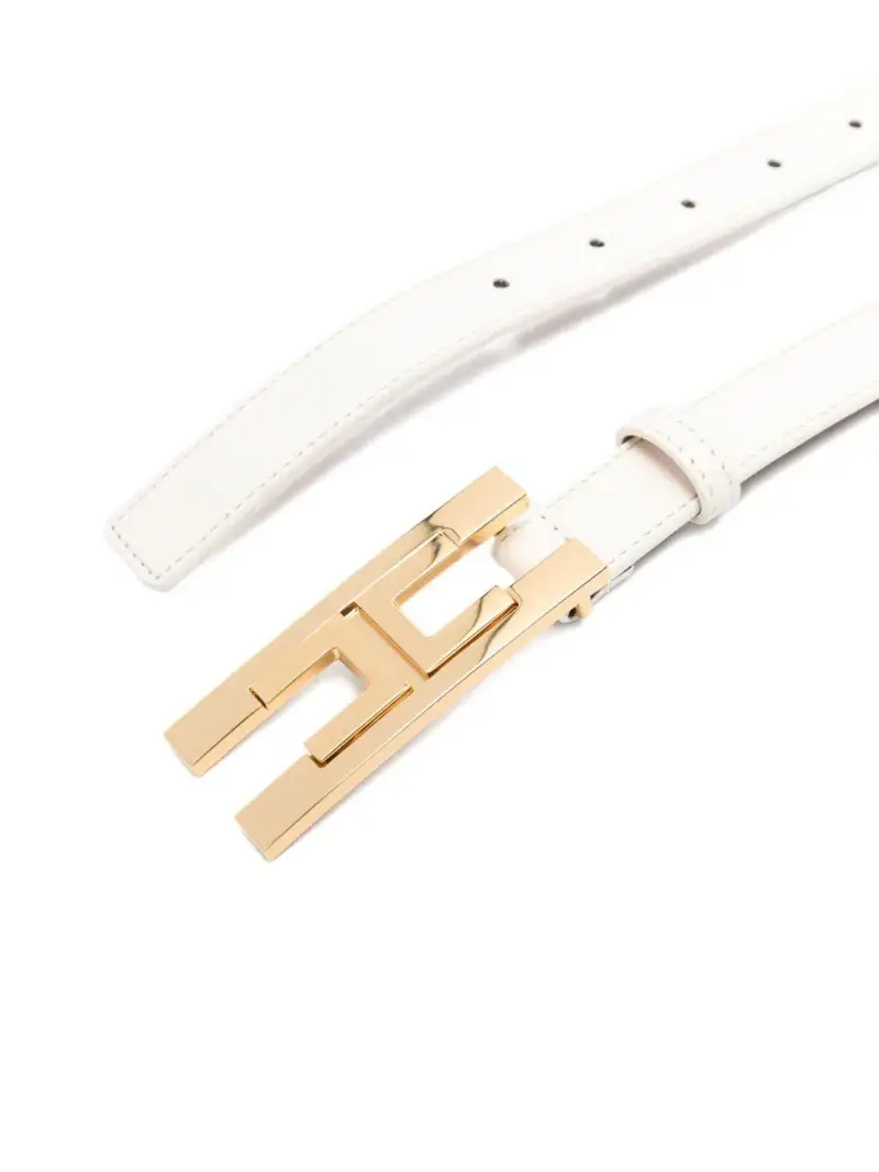 Cintura regolabile con fibbia dorata Latte miniatura 2