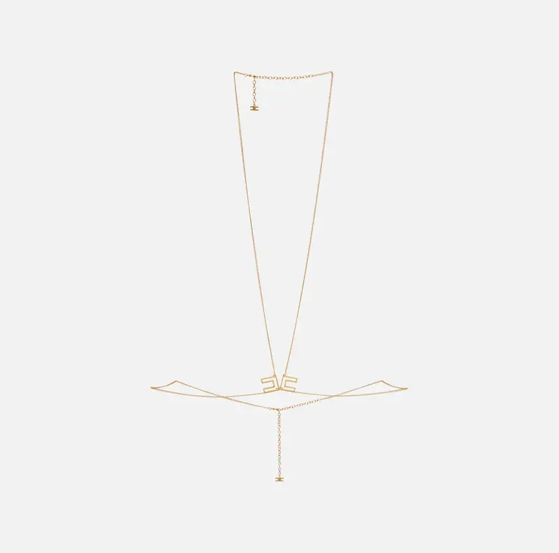 Collana bodychain in metallo dorato