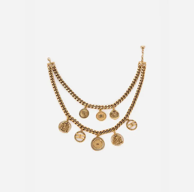 Collana Girocollo Con Doppio Filo Di Catena