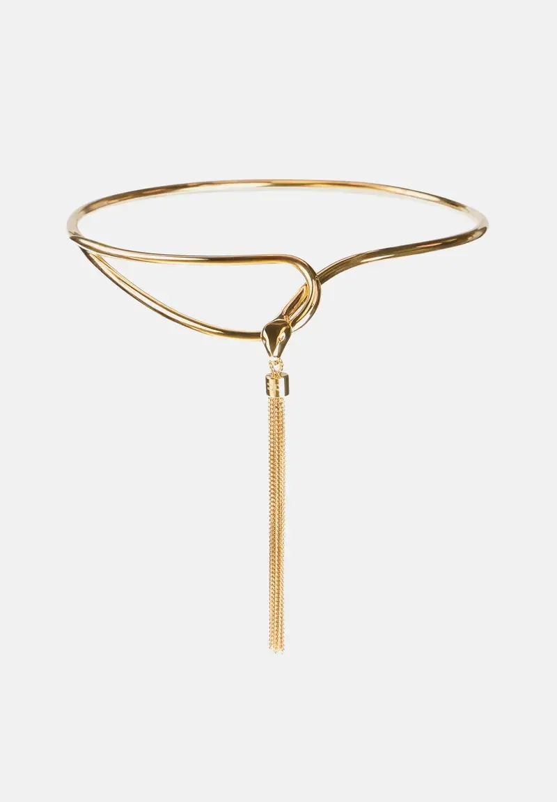 Collana oro da donna con serpente e nappina