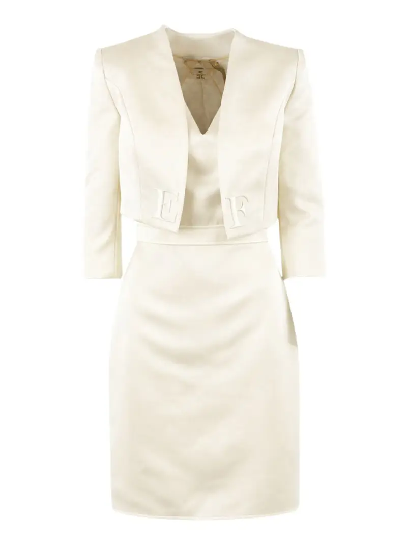 completo elisabetta franchi vestito giacca da donna - burro Avorio