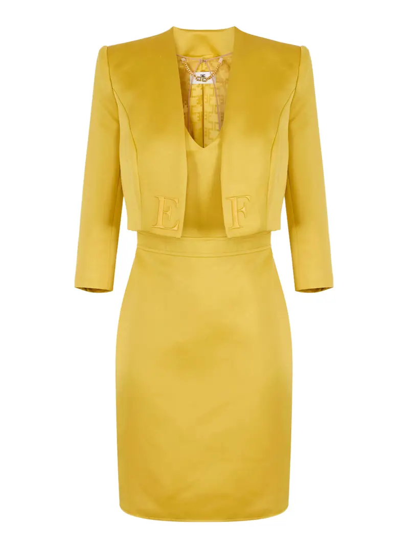 completo elisabetta franchi vestito giacca da donna - sun Giallo