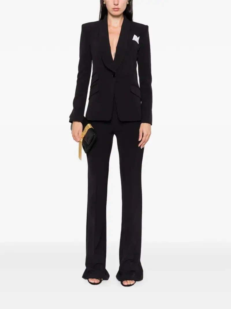 Completo Monopetto con Scollo a Scialle Nero miniatura 3