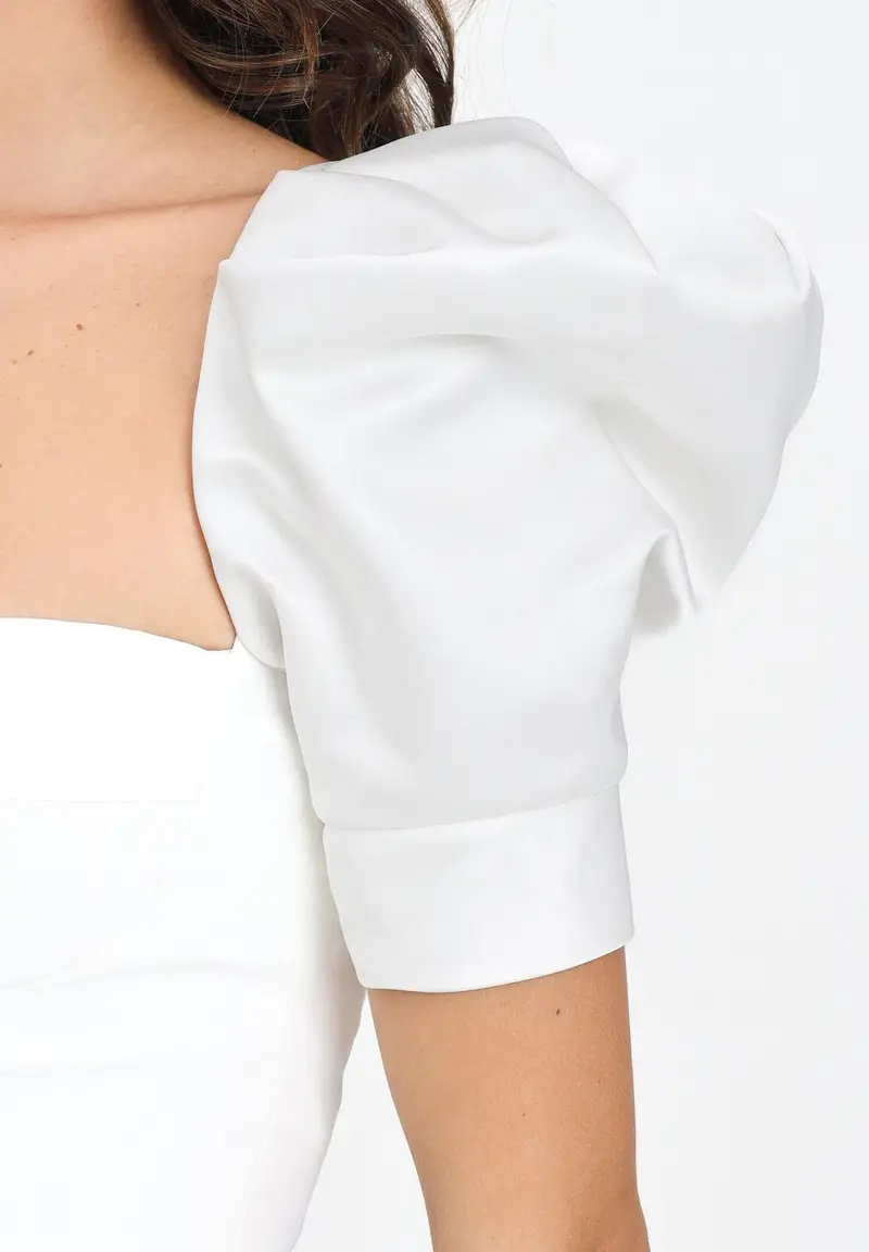 ELISABETTA FRANCHI Corpetto avorio da donna realizzato in crêpe e in duchesse miniatura 2