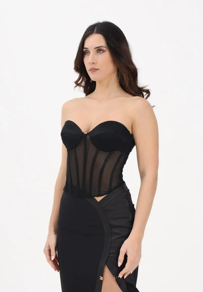 Corpetto nero da donna in tulle