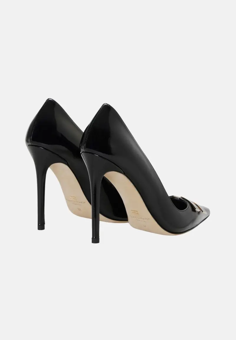 Decollete nere da donna con dettaglio logo miniatura 3