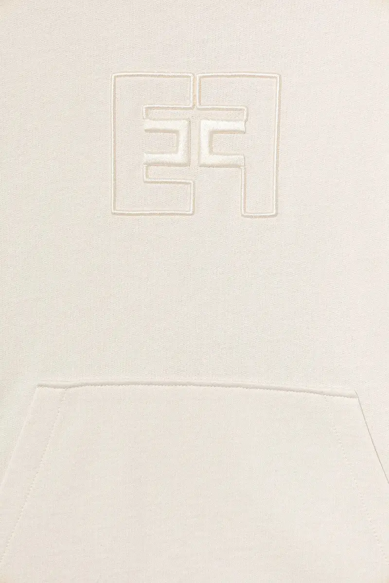 felpa in cotone bambino/a colore beige con cappuccio con applicazione EFFE156.0.FF002 miniatura 3