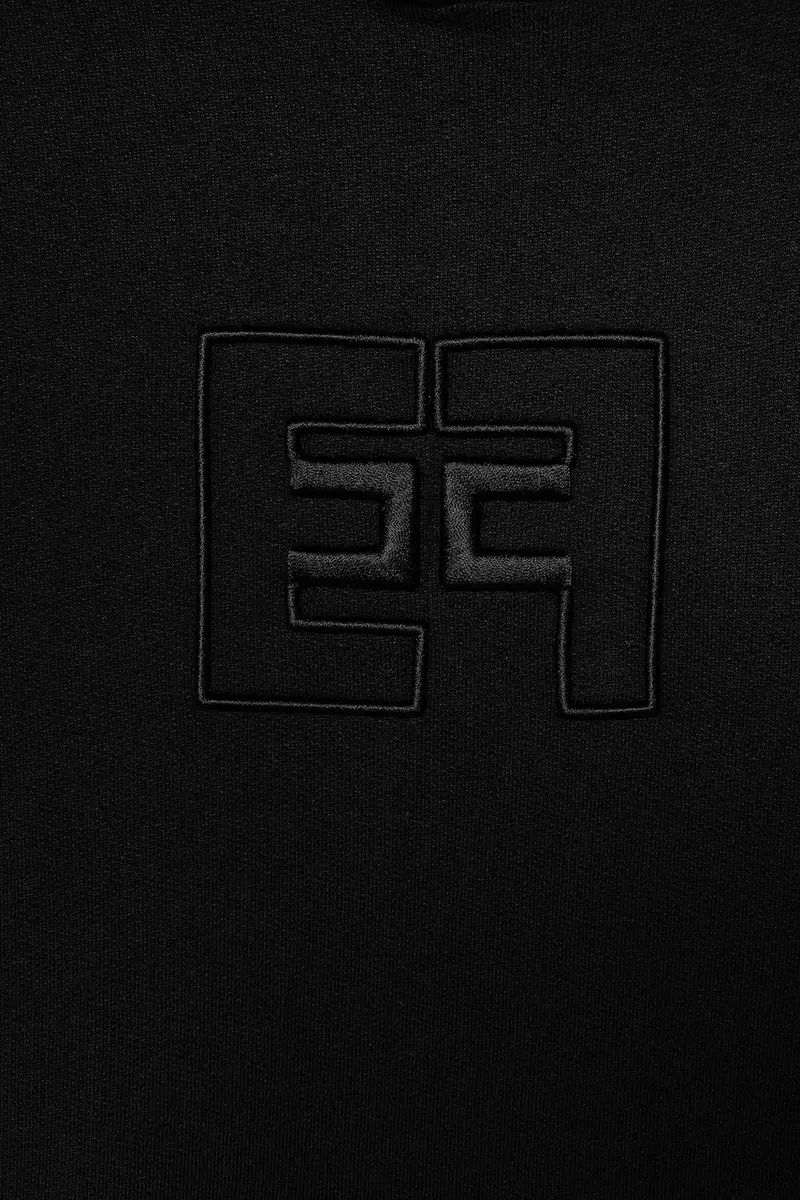 felpa in cotone bambino/a colore nero con cappuccio con applicazione EFFE156.0.FF002 miniatura 3