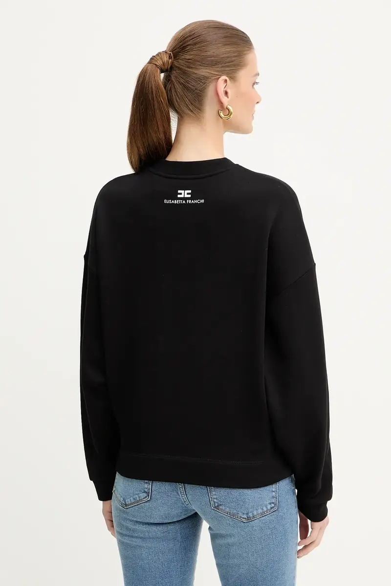 felpa in cotone donna colore nero MD01D56E2 miniatura 3