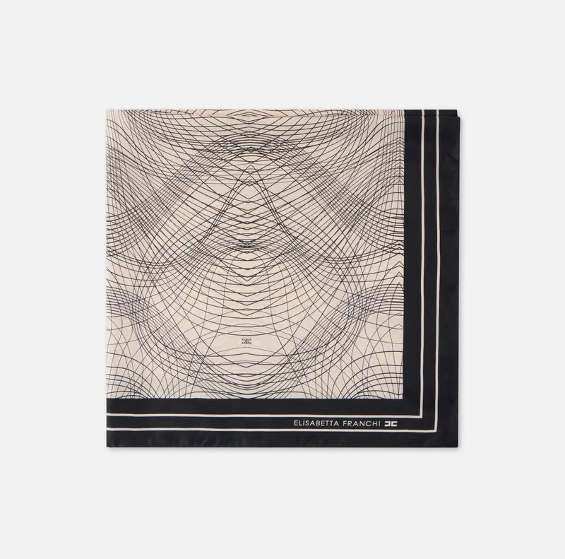 Foulard in seta con stampa astratta