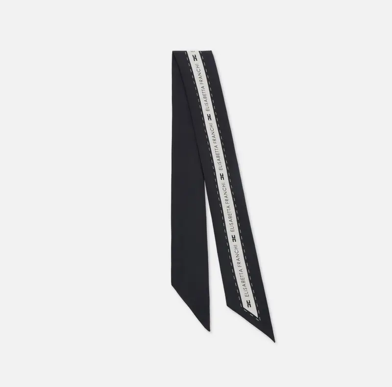 Foulard in twill di seta con stampa logo