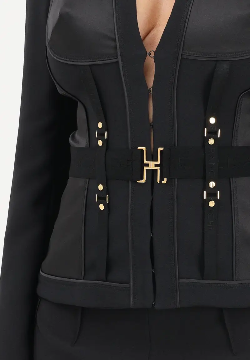 Giacca bustier nera da donna miniatura 3