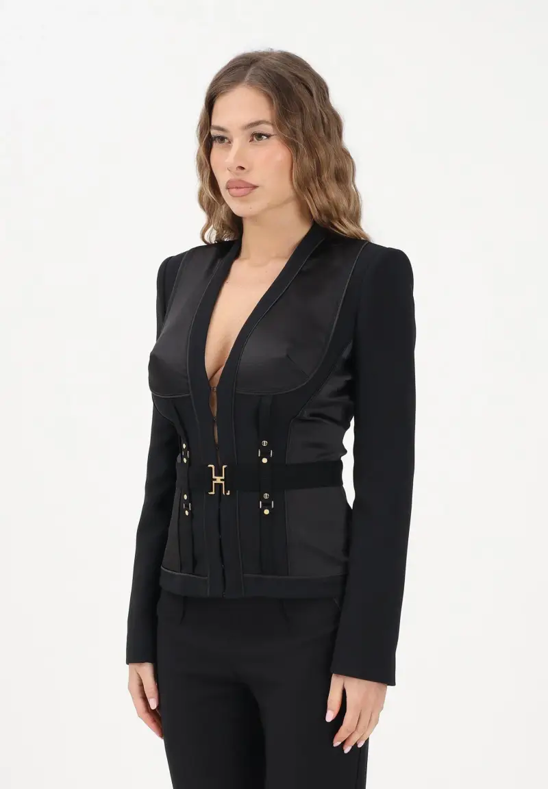 Giacca bustier nera da donna