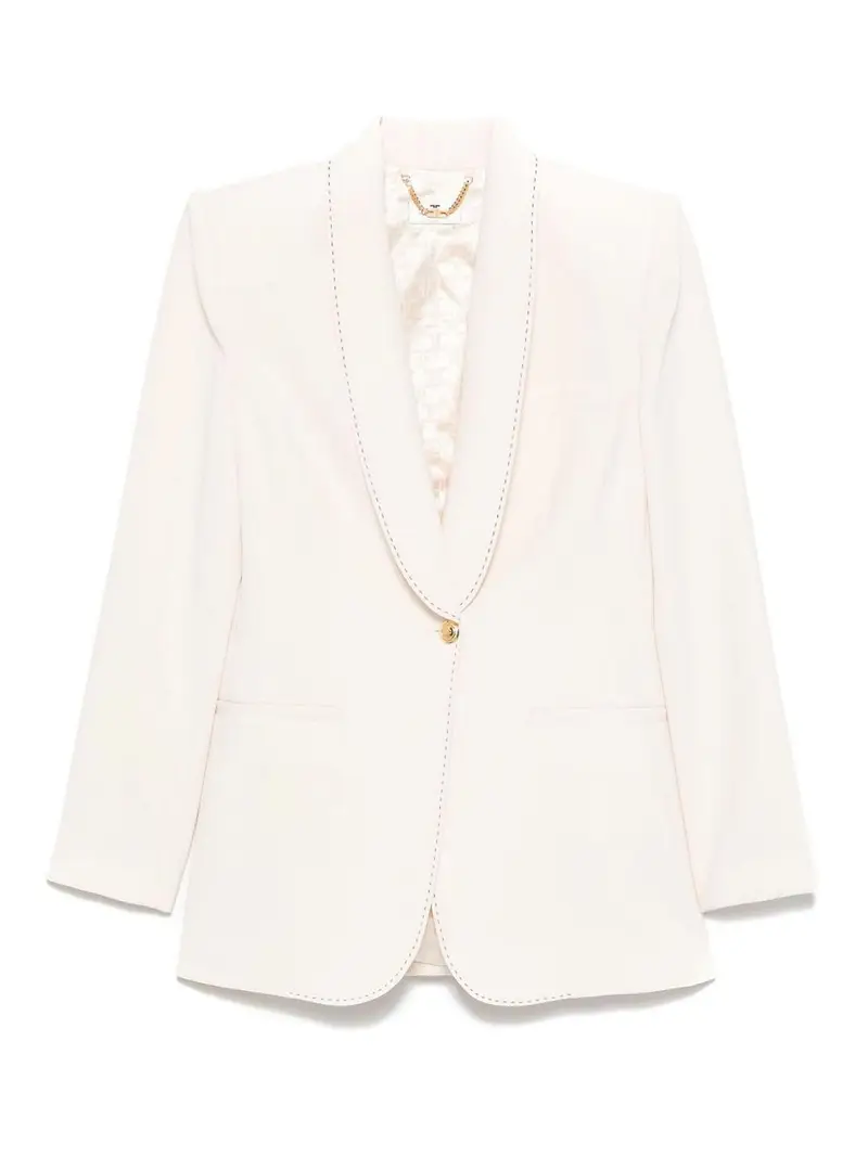 Giacca crepe con cuciture contrastanti Crema