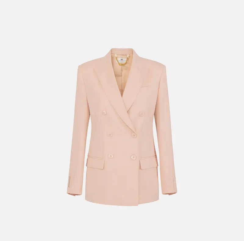 Giacca doppiopetto in fresco di lana