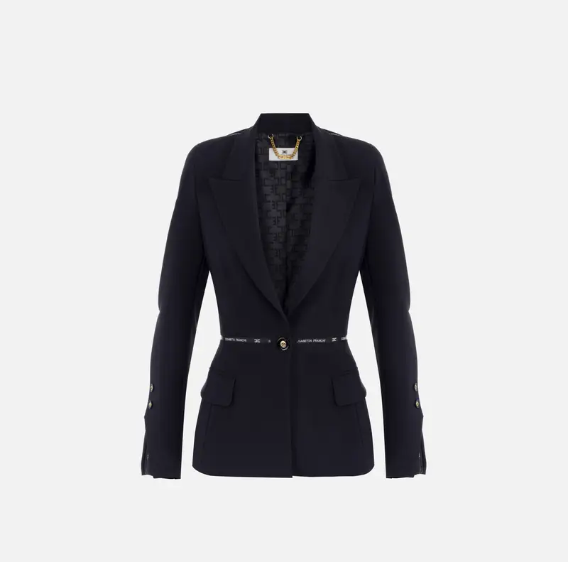 Giacca in crêpe con nastro logo