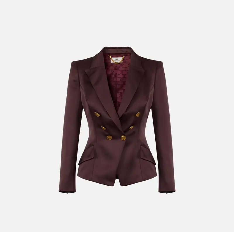 Giacca in duchesse con bottoni gioiello