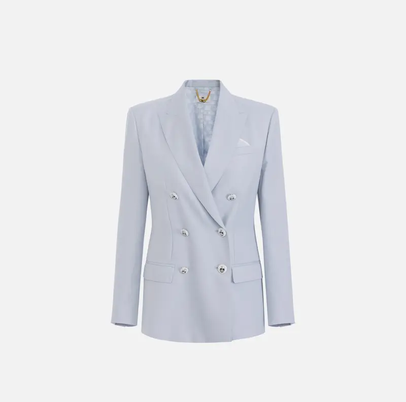 Giacca in fresco lana con bottoni smaltati