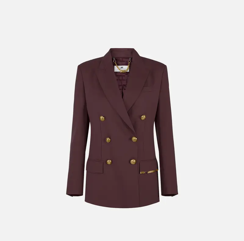 Giacca in fresco lana con placca gioiello