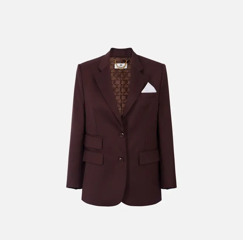 Giacca in fresco lana con pochette