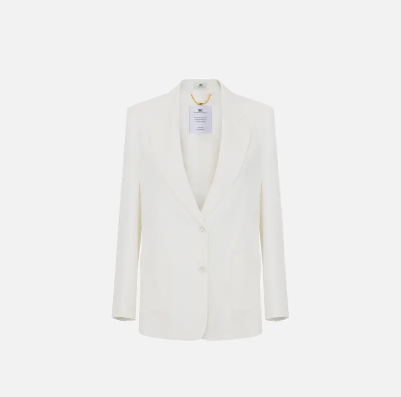 Giacca in gabardina con tasche ricamate