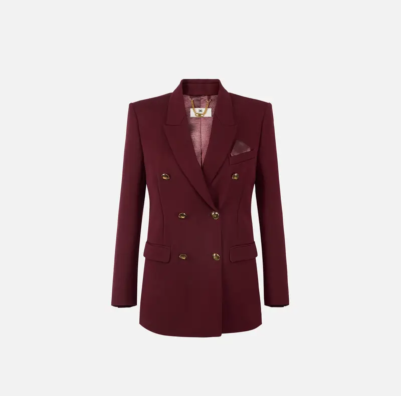 Giacca in gabardina di cotone con bottoni gioiello