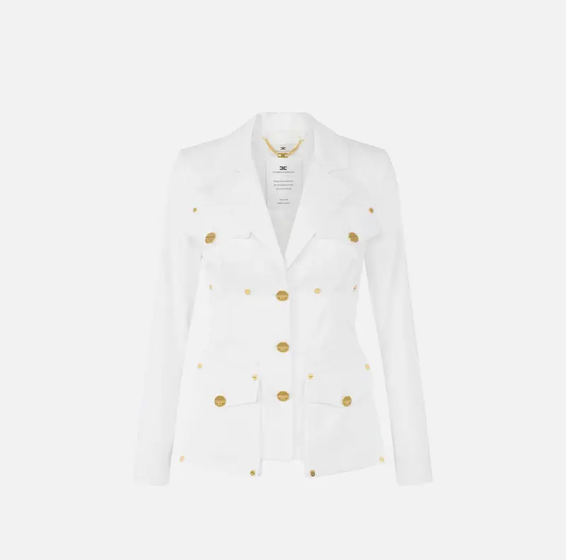 Giacca in gabardina di cotone con tasconi