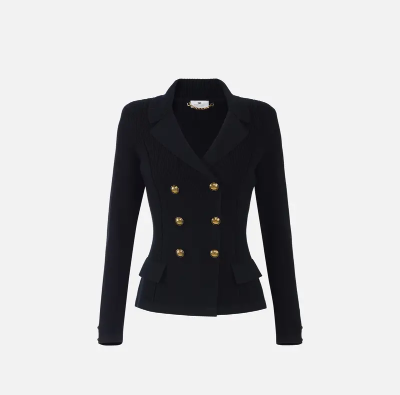 Giacca in maglia con bottoni gioiello