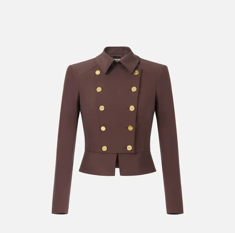 Giacca in tessuto bielastico con bottoni gioiello