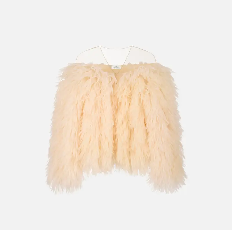 Giacca in tulle e organza con frange