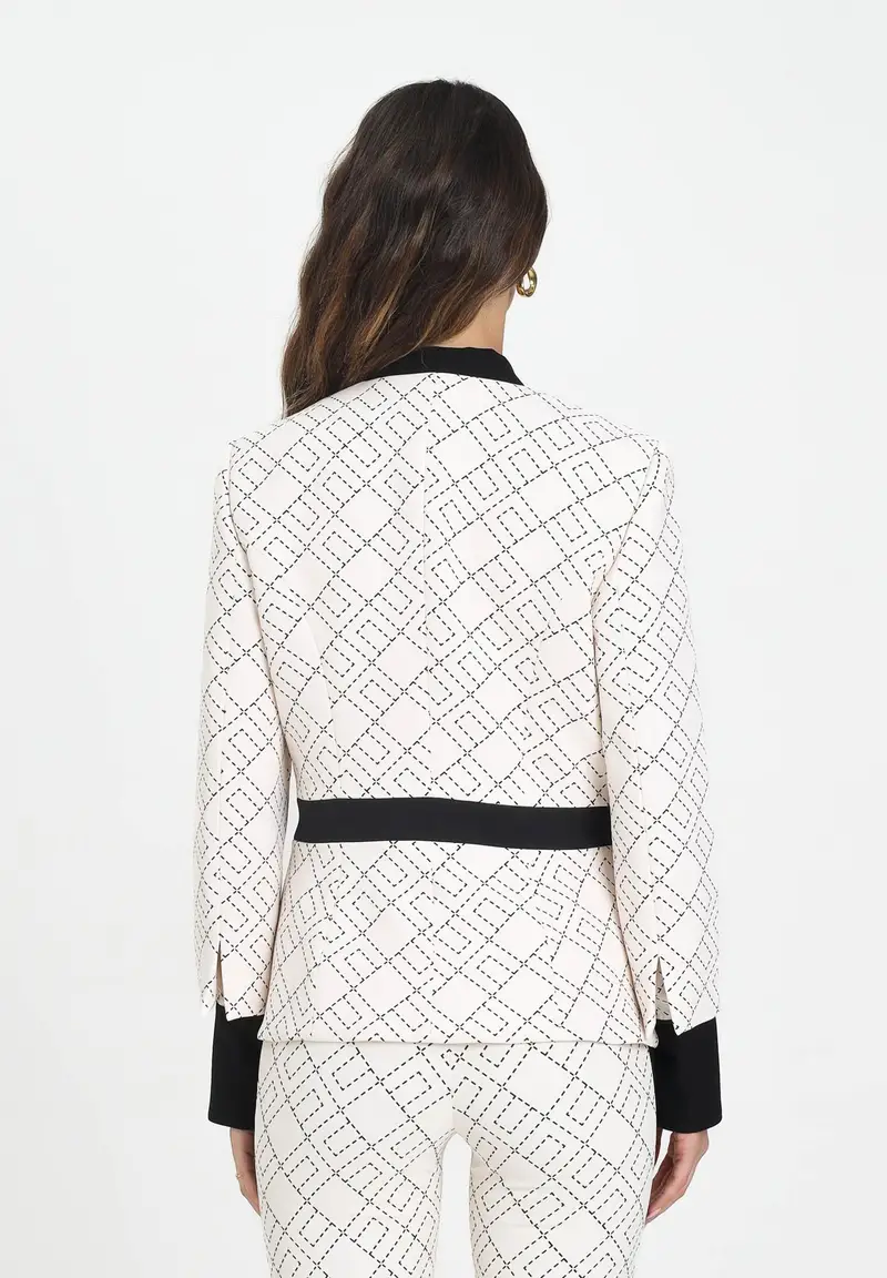 ELISABETTA FRANCHI Giacca panna da donna con fantasia miniatura 3