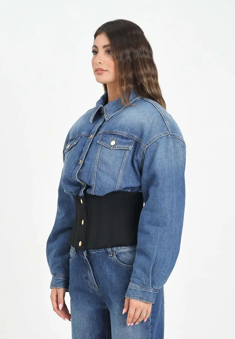 ELISABETTA FRANCHI Giubbotto in denim blu da donna