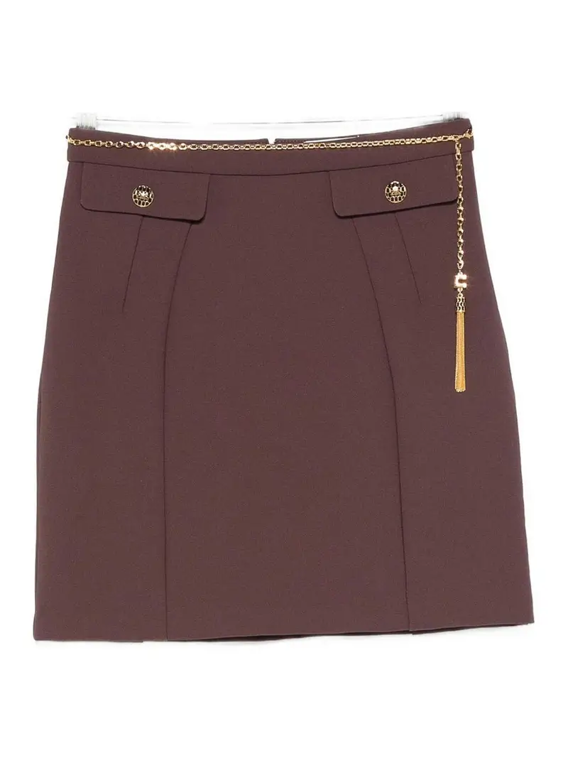 Gonna Aderente A Vita Alta Marrone