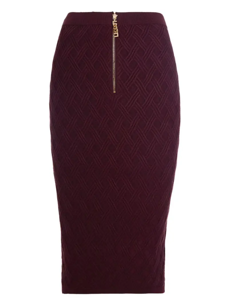 Gonna con Cintura a Catena Merlot miniatura 2