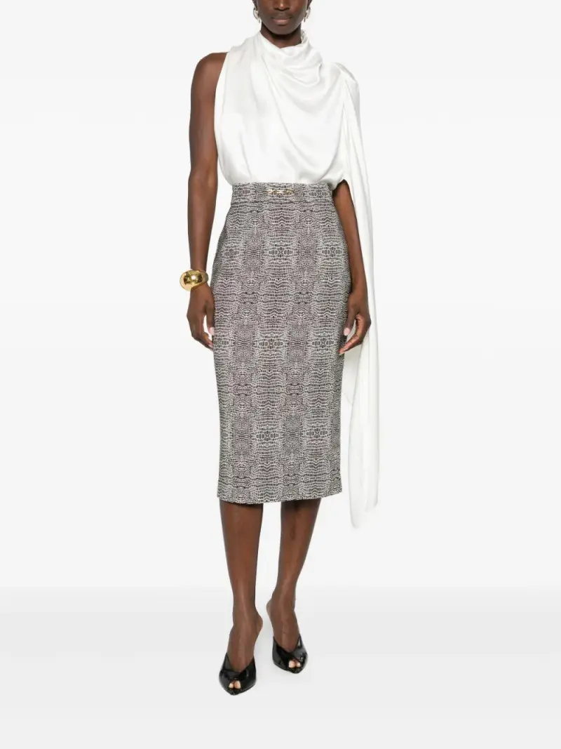 Gonna con Stampa Pitone Nero miniatura 2