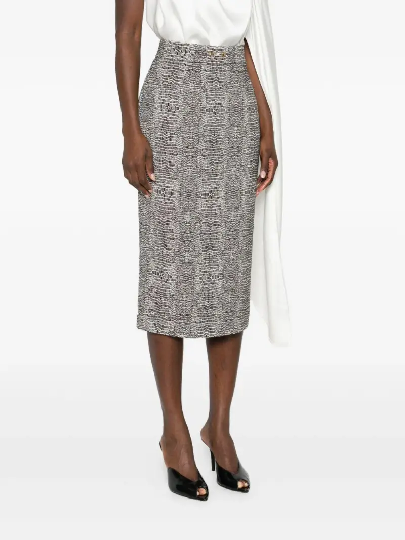 Gonna con Stampa Pitone Nero miniatura 3