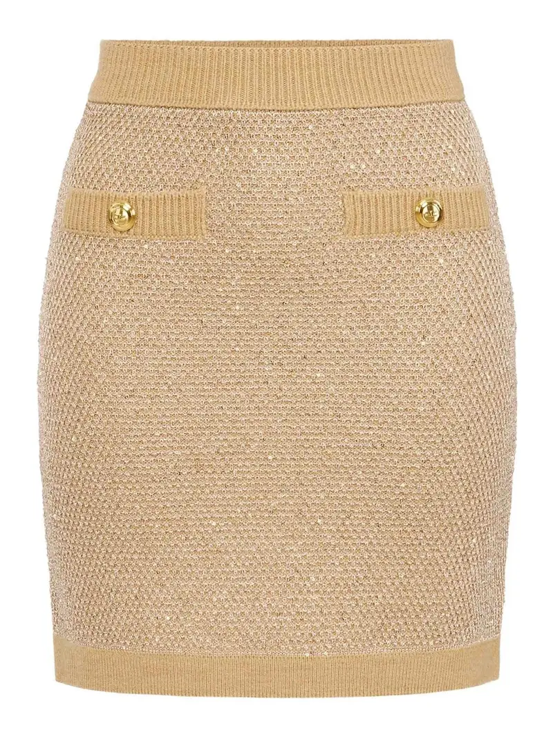 Gonna Di Maglia Beige