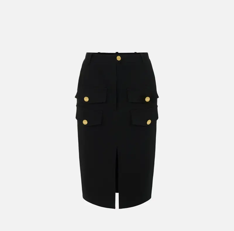 Gonna in gabardina con patte