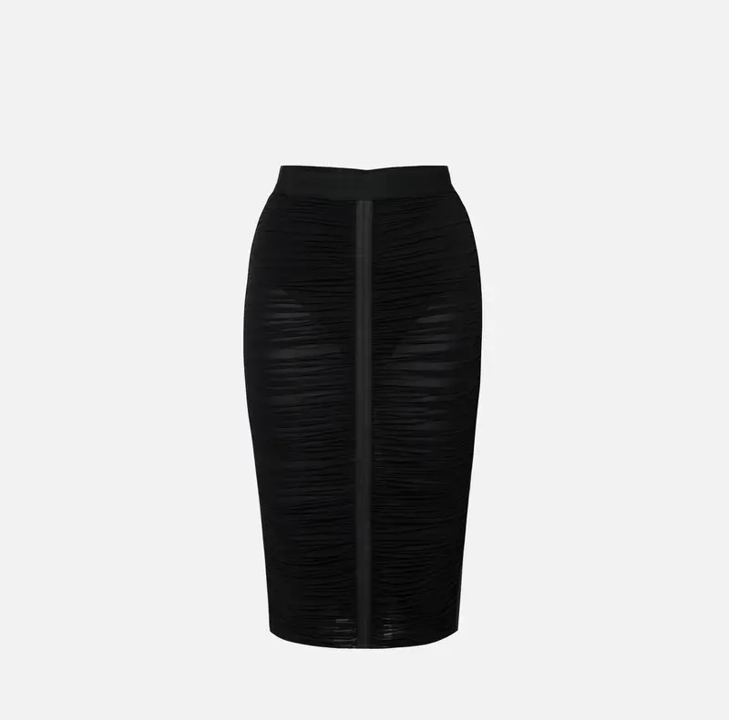 Gonna in jersey leggero con drappeggi